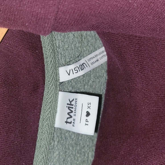 Twik Turtleneck Sweater - Green, Purple, and Mauve -has Small Hole - Picture 4 of 6